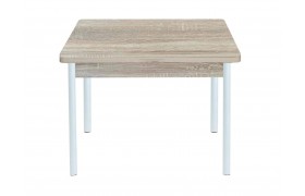 Стол обеденный раскладной СИМПЛ  / Дуб сонома/Опора № 2-круглая муар белый