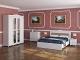 Спальня Италия-6 мягкая спинка белое дерево недорого