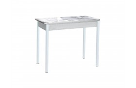 Кухонный стол обеденный раздвижной Нью йорк фотопечать / бетон белый