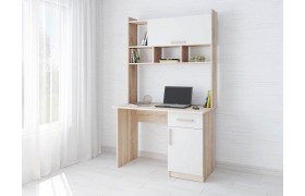 Письменный стол компьютерный Квартет-10, дуб сонома/белый