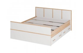Двуспальная кровать с проложками ДСП LIGHT 160х200, дуб