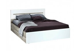 Двуспальная кровать с настилом ЛДСП Наоми 11 160х200, белый глянец