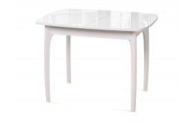 Кухонный стол DikLine M40 белый/стекло optiwhite