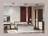 Модульная спальня Мартина, композиция 2 (Белый глянец, Венге) недорого