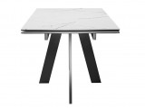 Стол DikLine SKM120 Керамика Белый мрамор/подстолье черное/опоры фото