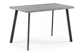 Стол на кухню Тринити Лофт 120 бетон / черный матовый деревянный