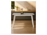 Колон Лофт 120(160)х75 бетон светлый / белый матовый Стол деревя купить