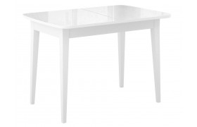 Кухонный стол DikLine M120 белый/стекло глянец optiwhite/ опоры ММ