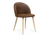 Aldo dark brown / wood Стул на металлокаркасе недорого