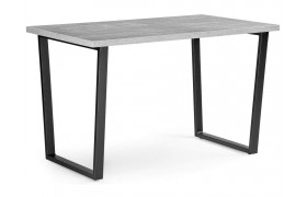 Кухонный стол Лота Лофт 140х80 черный матовый / бетон светлый деревянный
