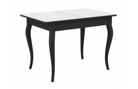 Кухонный стол DikLine M110 черный/стекло белое сатин optiwhite/опоры MC