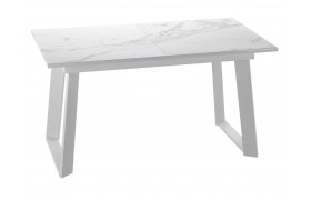 Кухонный стол DikLine ZLS140 мрамор белый глянец/