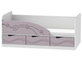 Кровать Бриз-4 80х160 Волна/Ирис/Белый/Правый распродажа