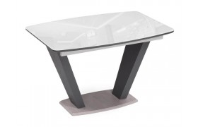 Кухонный стол Петир 120(160)х80 ультра белый / гриджио / камень серый сте