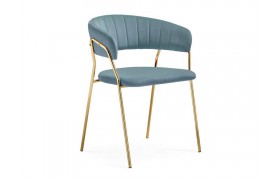 Стул Kamelia 1 light blue /gold на металлокаркасе