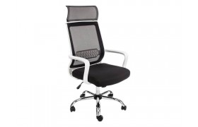 Офисное кресло Lion черно-белое Компьютерное