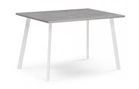 Кухонный стол Тринити Лофт 120х80х75 бетон / белый матовый деревянный