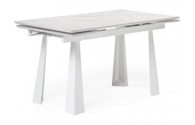 Кухонный стол Бэйнбрук 140х80х76 белый мрамор / Обеденный