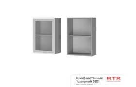Шкаф 5В2 настенный 1-дверный со стеклом Монро