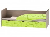 Детская кровать Бриз-3 80х190, квадрат (Шоколад/Ясень шимо светл недорого