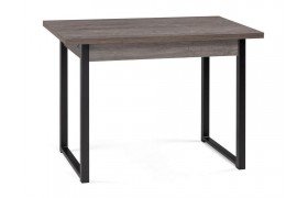 Кухонный стол Форли 110(170)х67х77 рошелье / черный матовый деревянный