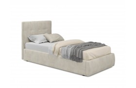 Мягкая кровать Selesta 900 кожа кремовый с подъемным механизмом с матрасом ГОСТ