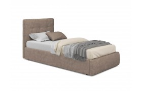 Мягкая кровать Selesta 900 кожа латте с подъемным механизмом с матрасом PROMO B COCOS