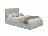 Мягкая кровать Selesta 1200 кожа серый с подъемным механизмом с  недорого