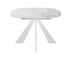 Стол DikLine SFK110 стекло белое мрамор глянец/подстолье белое/о недорого