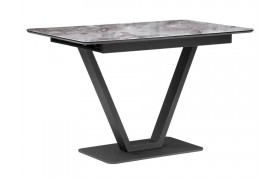 Кухонный стол Бугун мрамор серый / черный стеклянный
