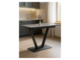 Бугун мрамор серый / черный Стол стеклянный фото