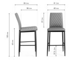 Teon серый / черный Барный стул недорого