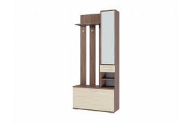 Вешалка Ника с зеркалом (вз910), ясень (шимо темный /