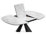 Эдли 110х76 белый мрамор / черный Стол стеклянный фото