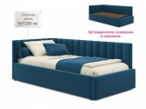 Мягкая кровать Milena 900 синяя с ортопедическим основанием фото