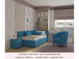 Мягкая кровать Milena 900 синяя с ортопедическим основанием купить