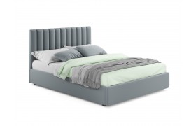 Кровать Мягкая Olivia 1800 серая ортопедическим основанием
