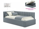Мягкая кровать Milena 900 серая с подъемным механизмом фото