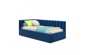 Мягкая кровать Milena 900 синяя с подъемным механизмом и матрасом ГОСТ