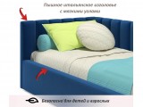 Мягкая кровать Milena 900 синяя с подъемным механизмом и матрасо купить