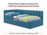Мягкая кровать Milena 900 синяя с подъемным механизмом и матрасо от производителя