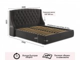 Мягкая кровать Stefani 1600 шоколад с подъемным механизмом с орт купить
