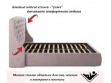 Мягкая кровать Stefani 1800 лиловая с подъемным механизмом с орт купить