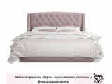 Мягкая кровать Stefani 1600 лиловая с ортопедическим основанием от производителя