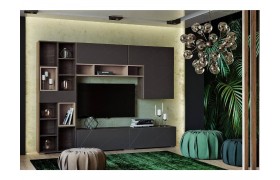 Стенка Гостиная Summit комплектация 7 Ясень анкор тёмный/софт графит/ка