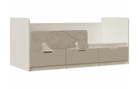 Кровать Юниор-4 80х160 (Крафт белый, Шарли мокко)