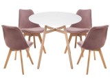 Арги 80 light purple / white / wood Обеденная группа недорого
