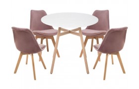 Обеденная группа Арги 90 light purple / white / wood