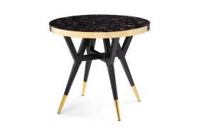Стол для кухни Selina 80х72 black / gold деревянный