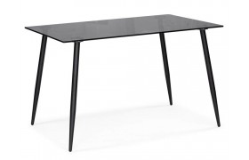 Кухонный стол Smoke 120х80х75 clear gray / black стеклянный